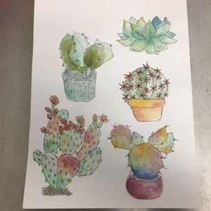 Watercolor painting of plants